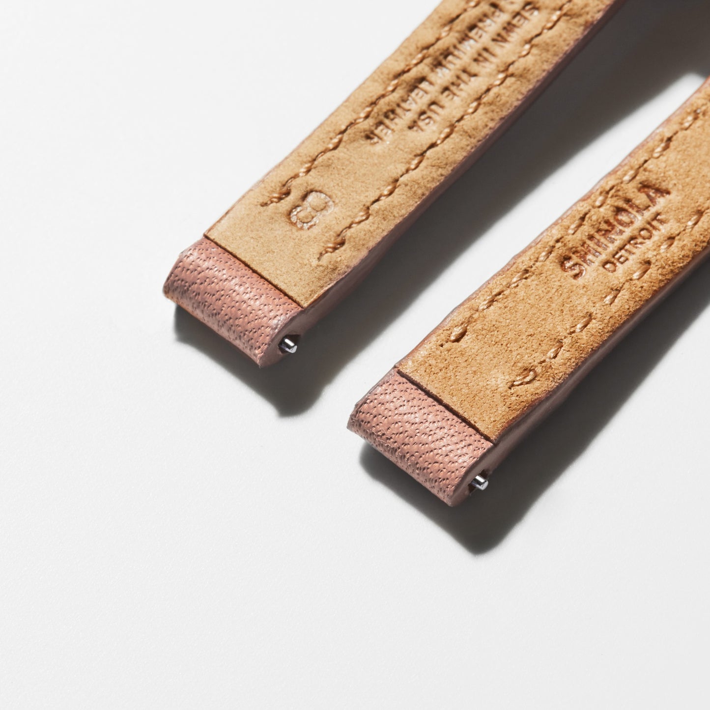 8mm Blush Double Wrap Leather Watch Strap - Blush