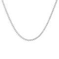 The Shinola 7 Carat Diamond Tennis Necklace in White Gold displays a continuous line of small, round, sparkling diamonds set closely together, shown against a plain white background.