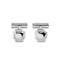 Shinola Octagonal Cufflinks feature a polished, reflective sterling silver finish and classic bar fastening, shown against a white background.