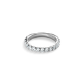 The Shinola 1 Carat Diamond Anniversary Band in white gold showcases natural diamonds set along the top half, displayed on a plain white background.