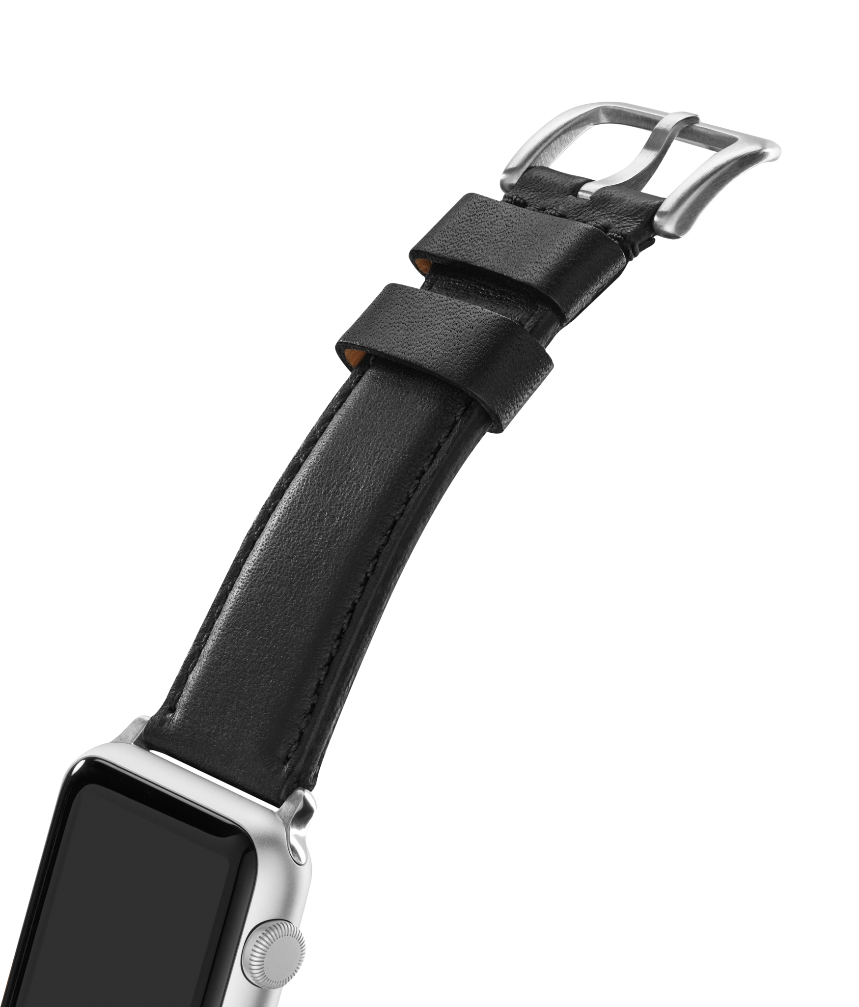 20mm Black Leather Apple Watch Strap - Black
