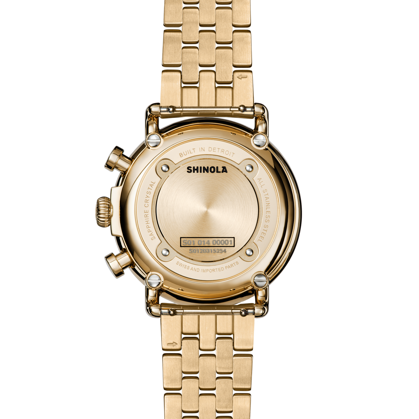 Runwell Chronograph Watch - MOP Gold Bracelet