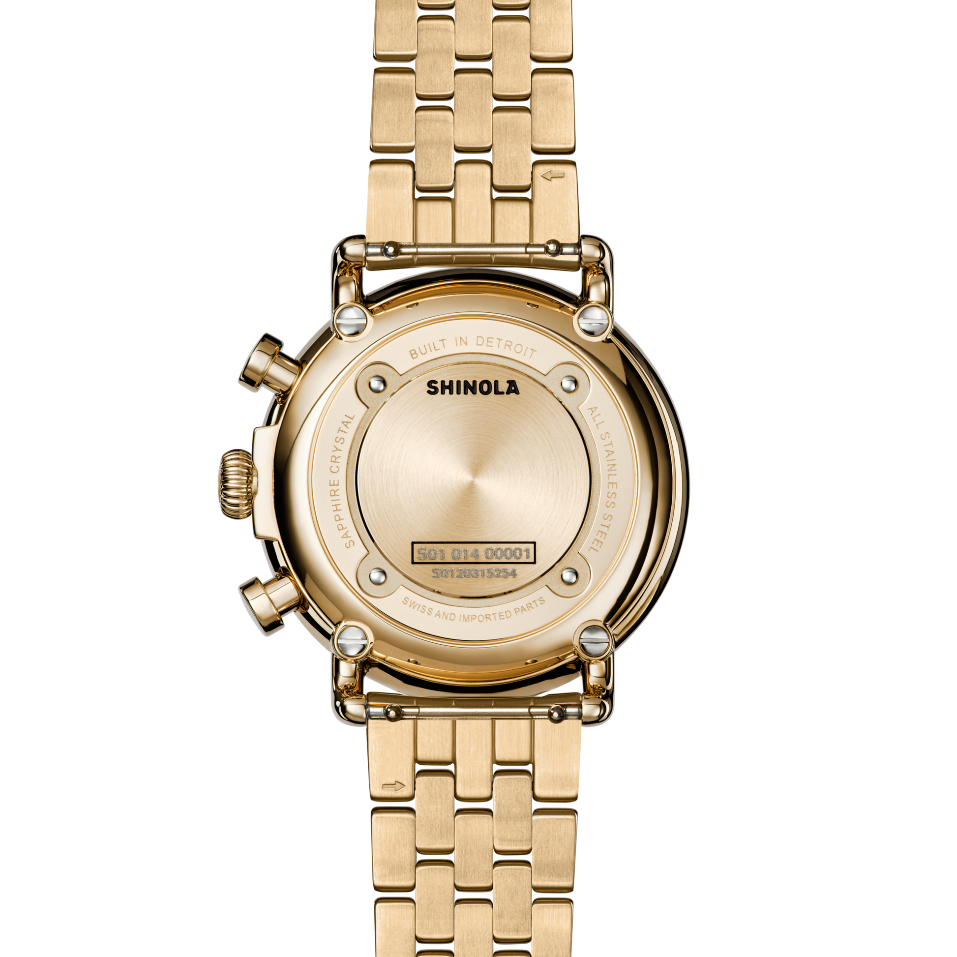 Runwell Chronograph Watch - MOP Gold Bracelet
