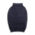 The Shinola Cable Knit Dog Sweater - Navy features a cozy pullover design with ribbed edges, shown laid flat on a white background.