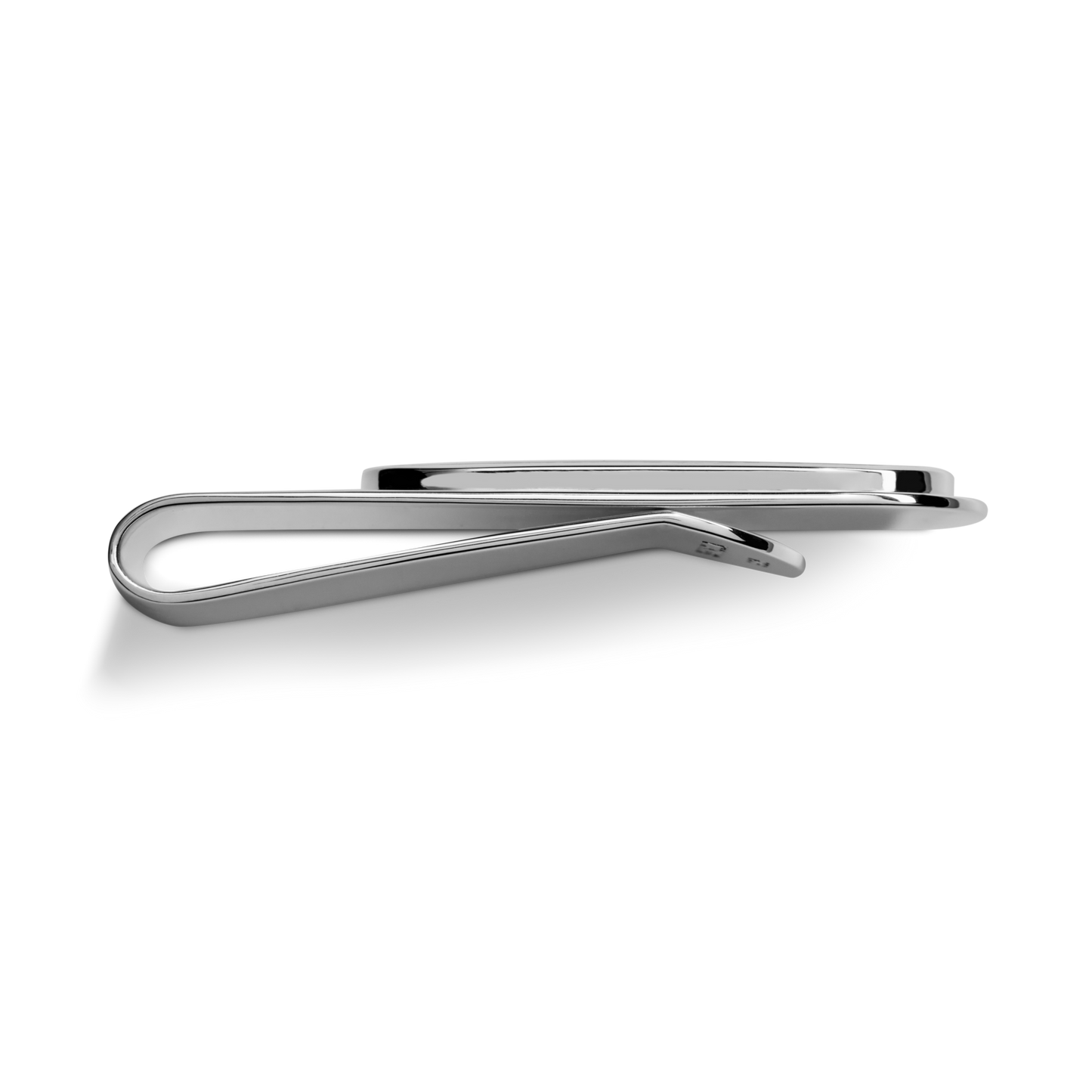 The Shinola Petoskey Money Clip in sterling silver features a minimalist design, shown from the side against a plain white background.