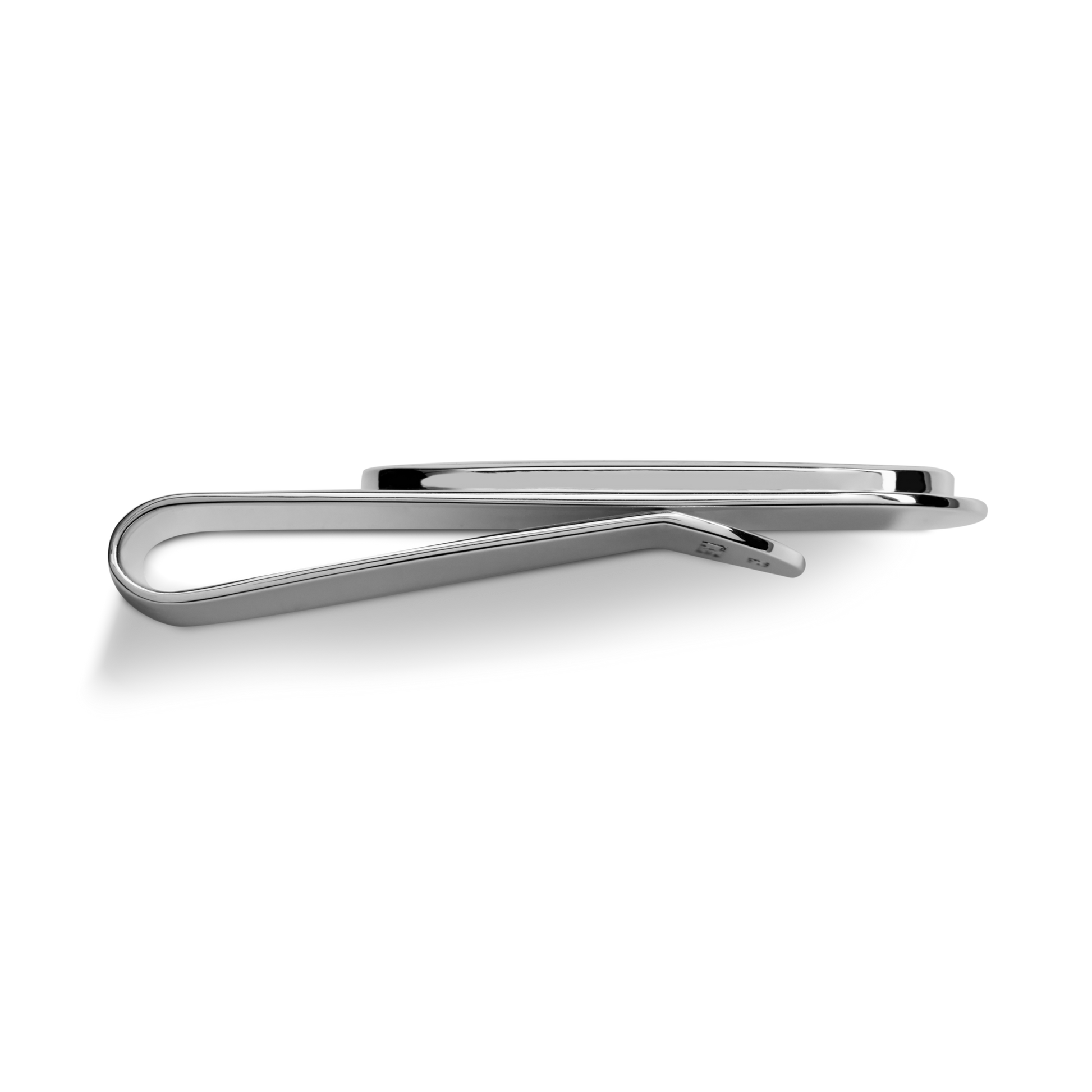 The Shinola Petoskey Money Clip in sterling silver features a minimalist design, shown from the side against a plain white background.