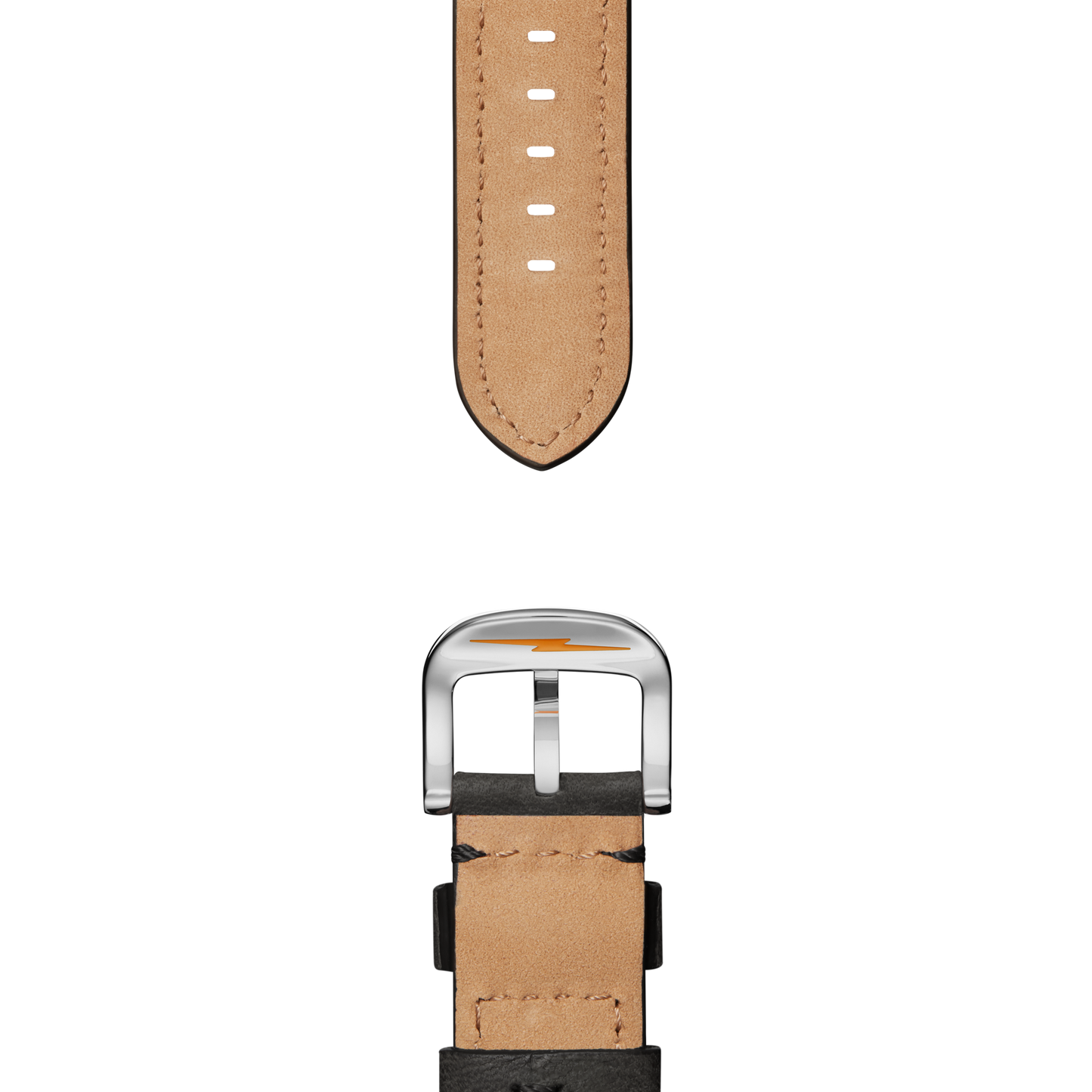 24mm Grizzly Black Leather Watch Strap - Grizzly Black