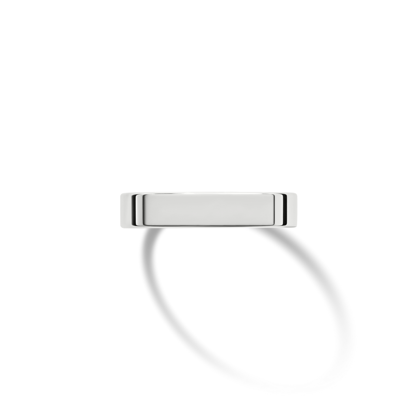 4mm Flat White Gold Band