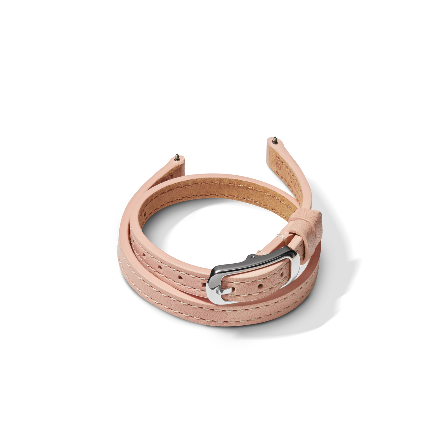 8mm Blush Double Wrap Leather Watch Strap - Blush