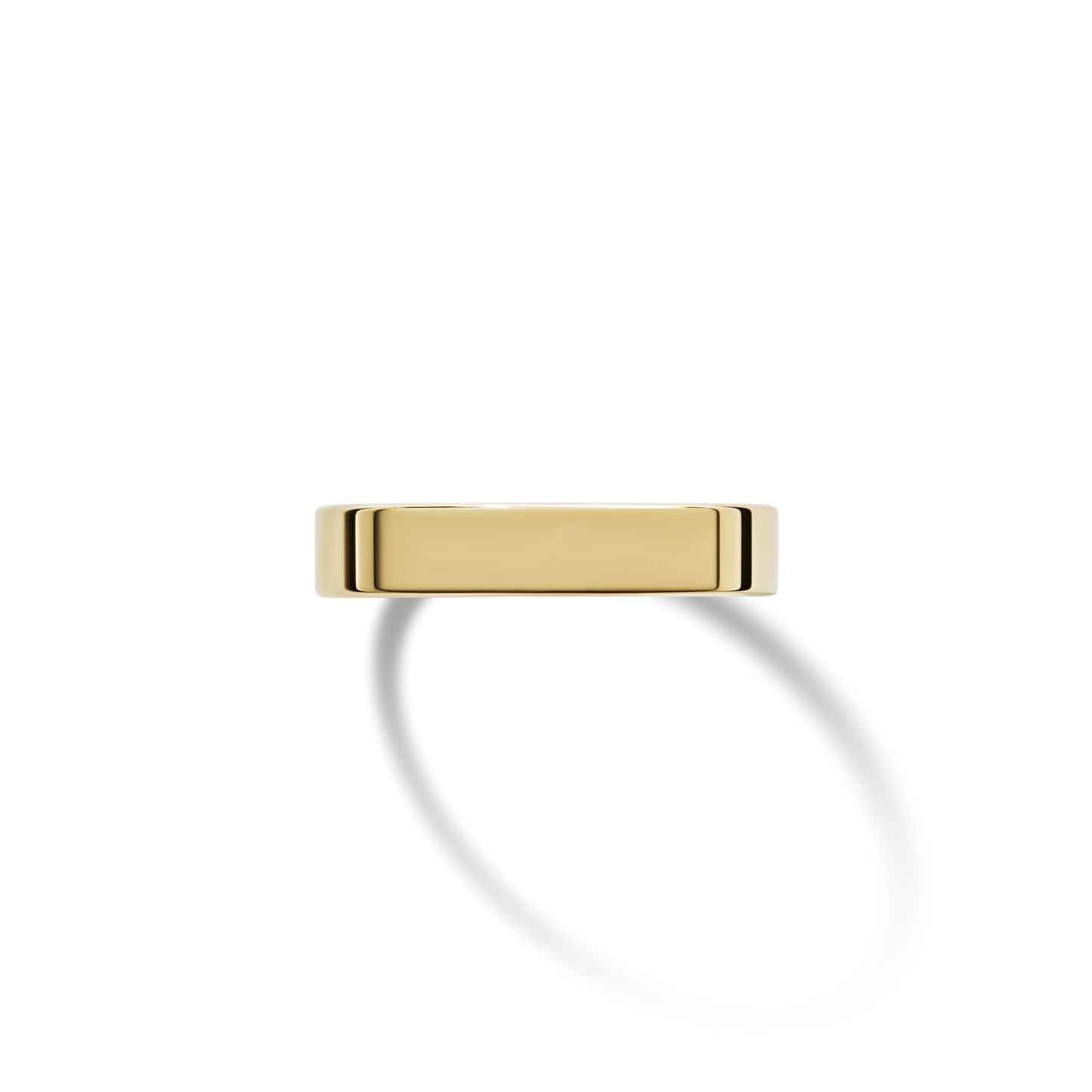 4mm Flat Yellow Gold Band