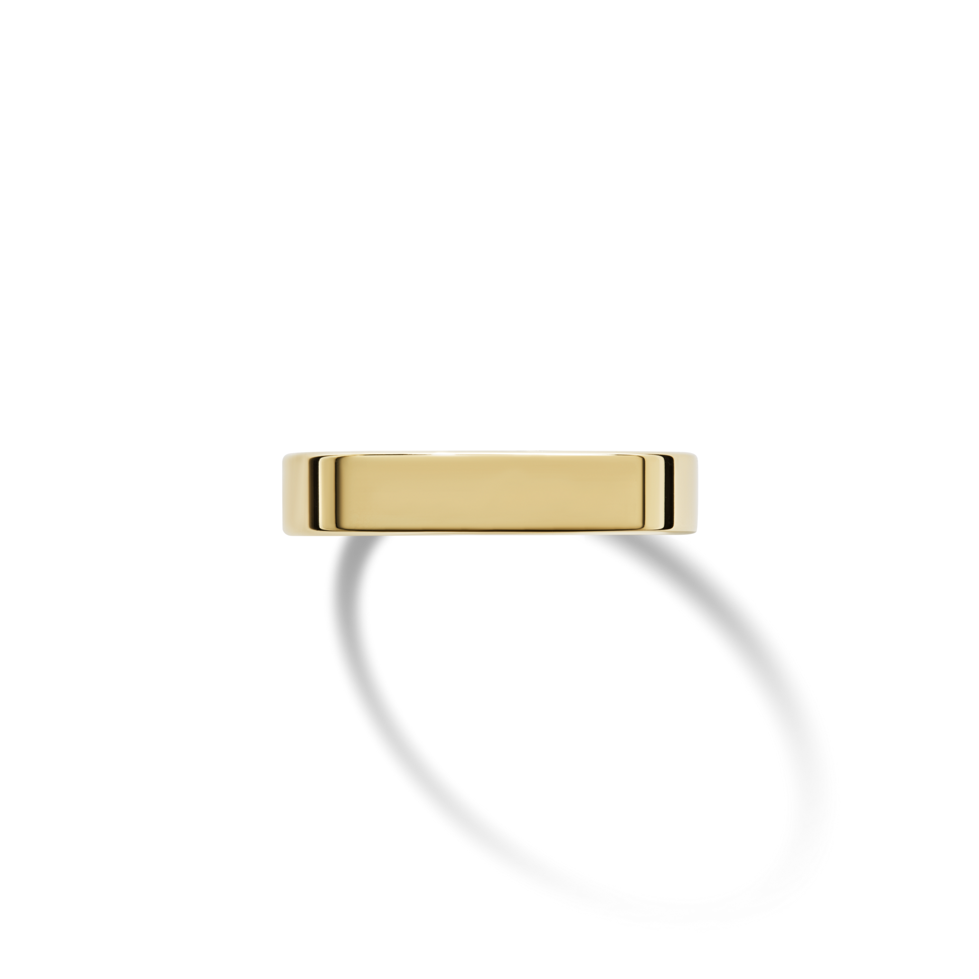 4mm Flat Yellow Gold Band