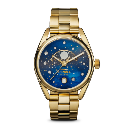 Celestial Derby Watch - Blue Mother of Pearl Diamonds