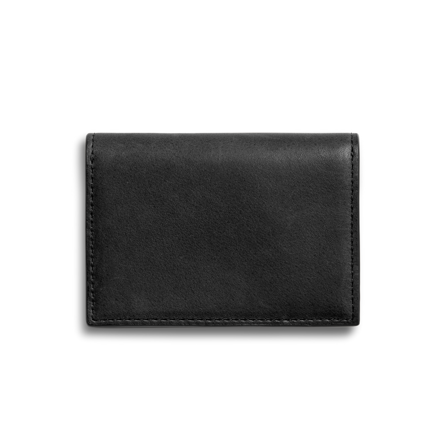 The Shinola Birdy Accordion Card Holder in black natural leather, featuring multiple card pockets, is displayed against a plain white background.