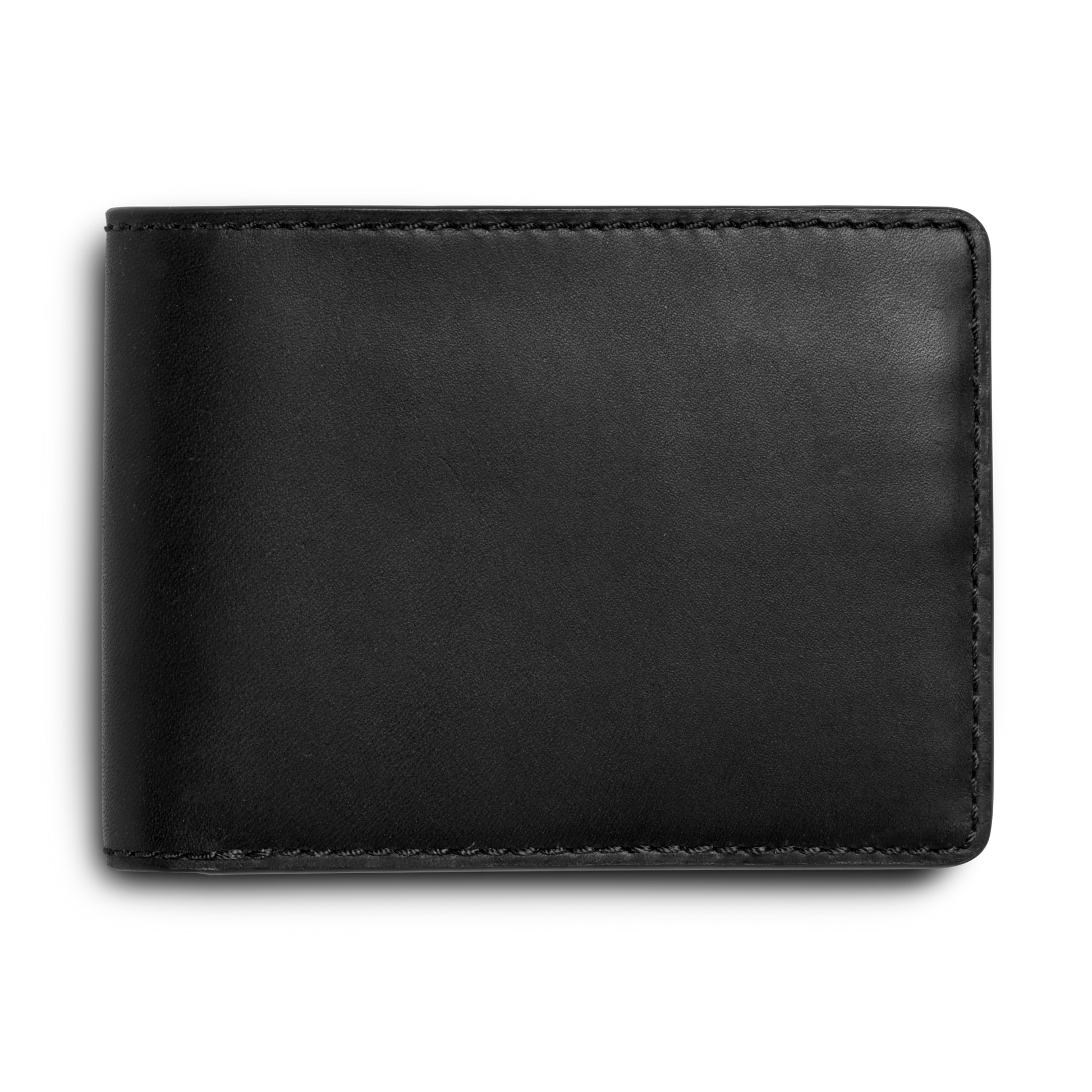 The Shinola Slim Bifold Wallet in black leather with RFID protection is centered against a plain white background.