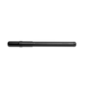 The Shinola Stainless Steel Studio Pen - Matte Black is a slim, elegant ballpoint pen with a clip, shown horizontally on a white background. "Shinola" is engraved near the cap on its sleek stainless steel body.