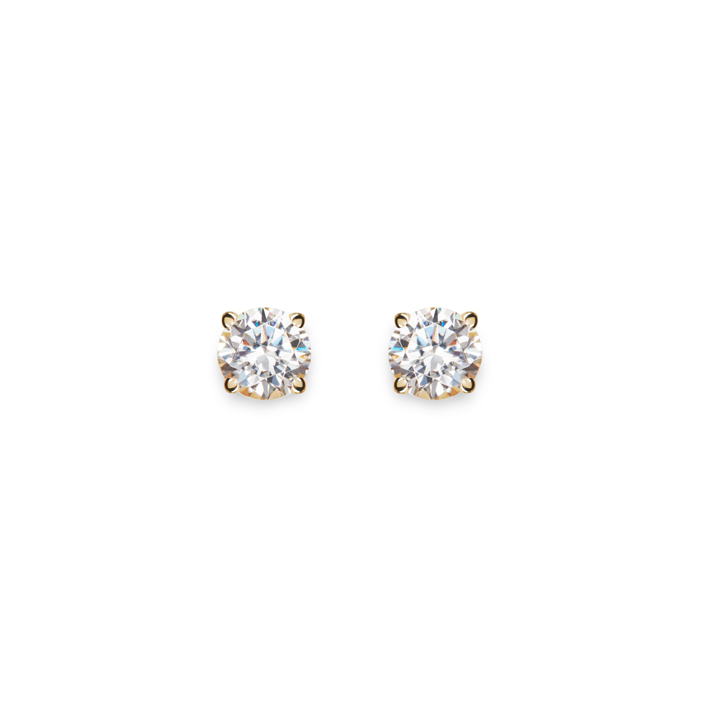 The Shinola 1 Carat Round Diamond Studs feature classic diamonds set in yellow gold prongs, presented on a plain white background.