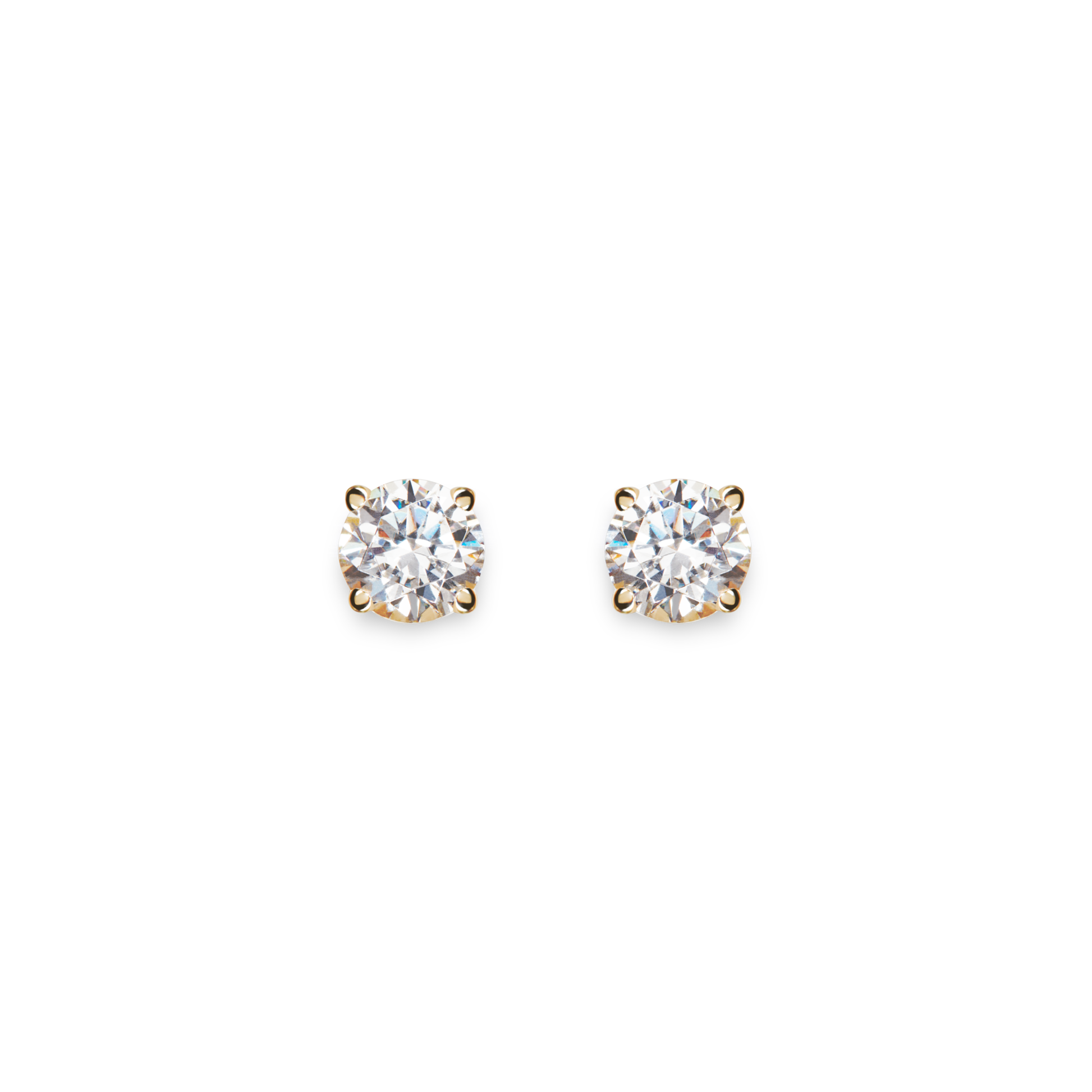 The Shinola 1 Carat Round Diamond Studs feature classic diamonds set in yellow gold prongs, presented on a plain white background.