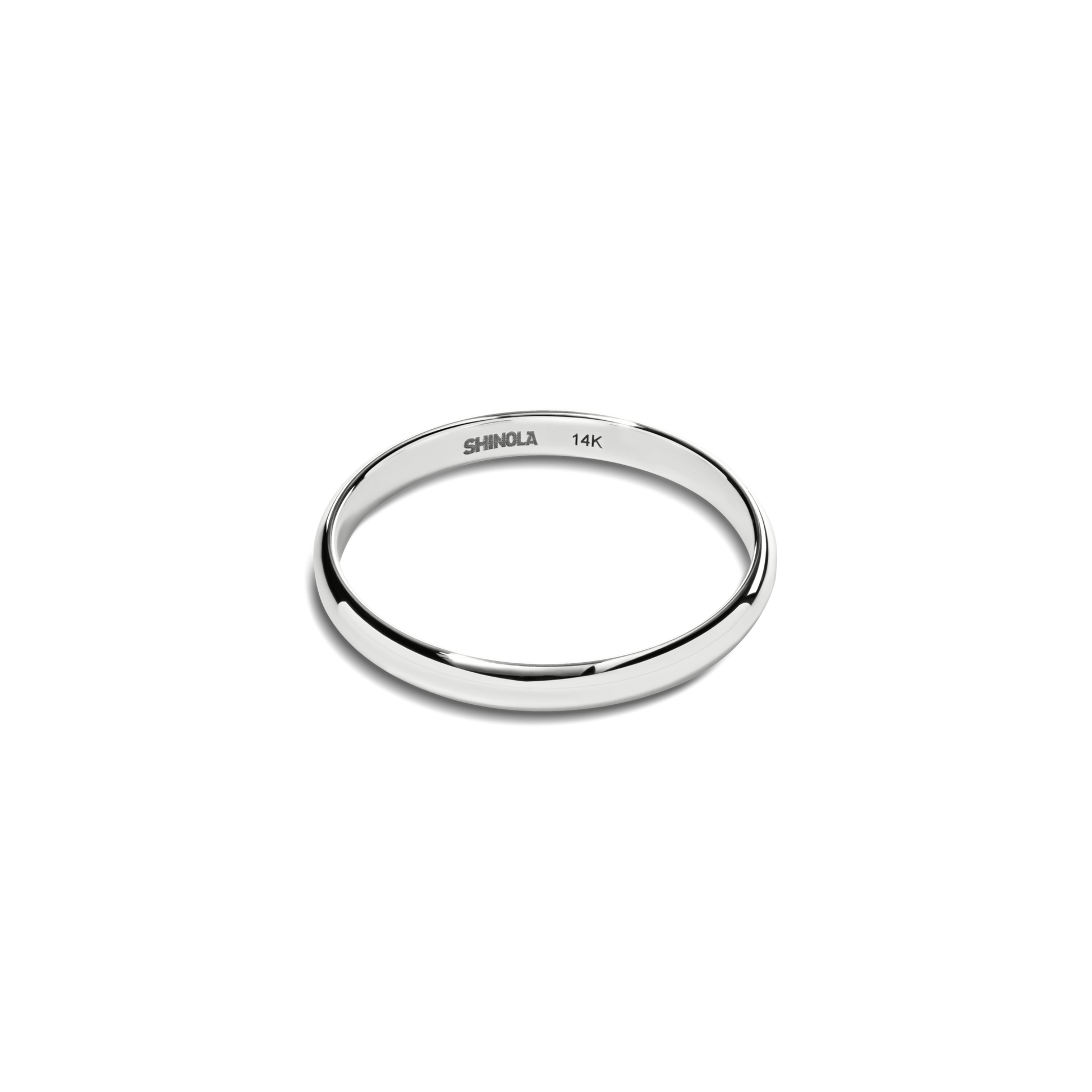 2mm Round White Gold Band