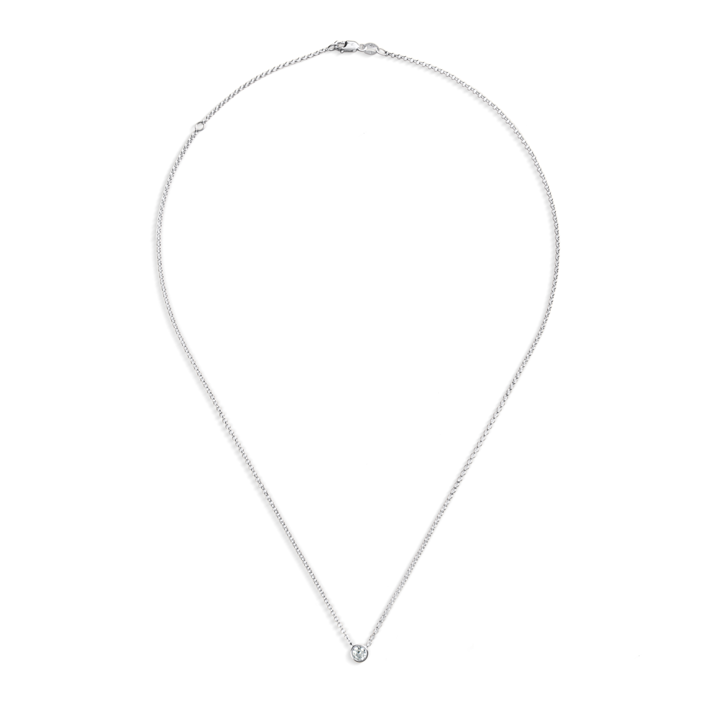 1/4 Carat Round Diamond Necklace - White Gold