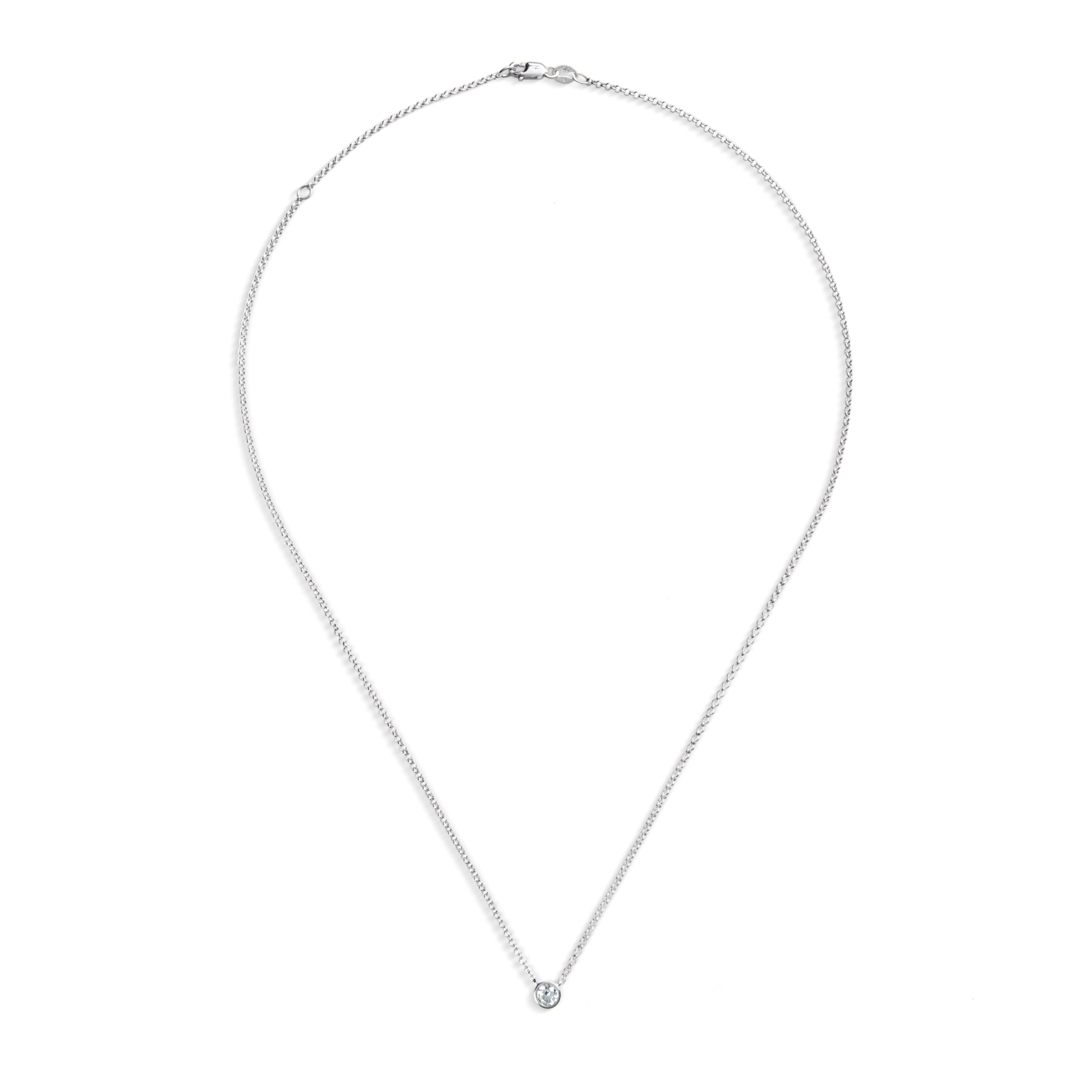 1/4 Carat Round Diamond Necklace - White Gold